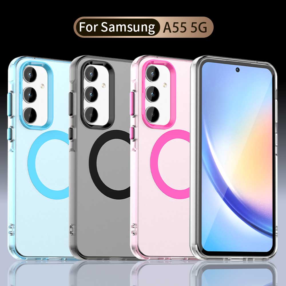 Magsafe Matte Phone Case For Samsung Galaxy A55 A35 A25 A15 5G Protective Case Magnetic Wireless Charging Shockproof Back Cover