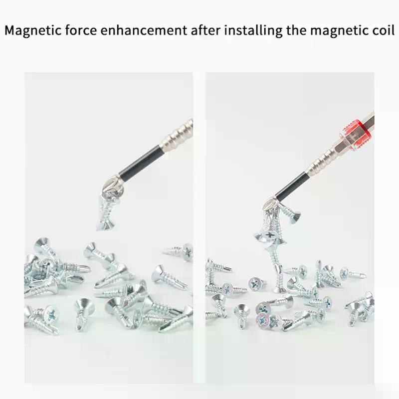 3PCS Screwdriver Bit Powerful Magnetizer Universal 1/4" Hex Drill Magnetic Ring Screw Holder Magnetic Coil Repair Hand Tools