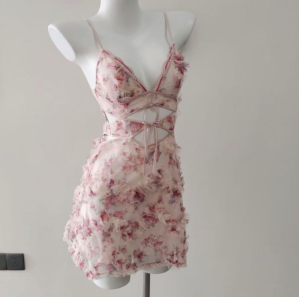 Pure Desire Sleepwear Slip With Lace And Vneck For Women