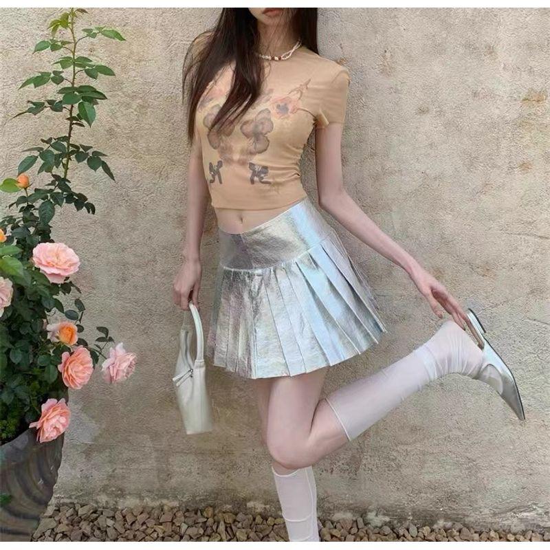 

@ Export Orders Are Absolutely Beautiful!!! Color Printing Silm Mesh See-through T-shirt Large stretch perspective outfit L