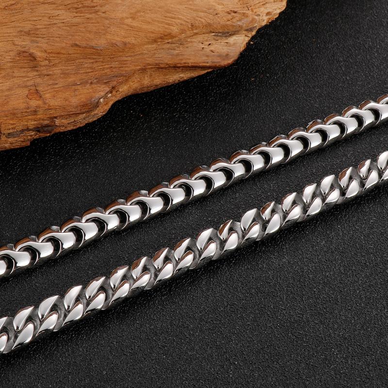 9MM Wide Curb Chain Man Necklace Polished Stainless Steel 50/60/70CM Long Men's Keel Chains Necklaces Choker Wholesale Items