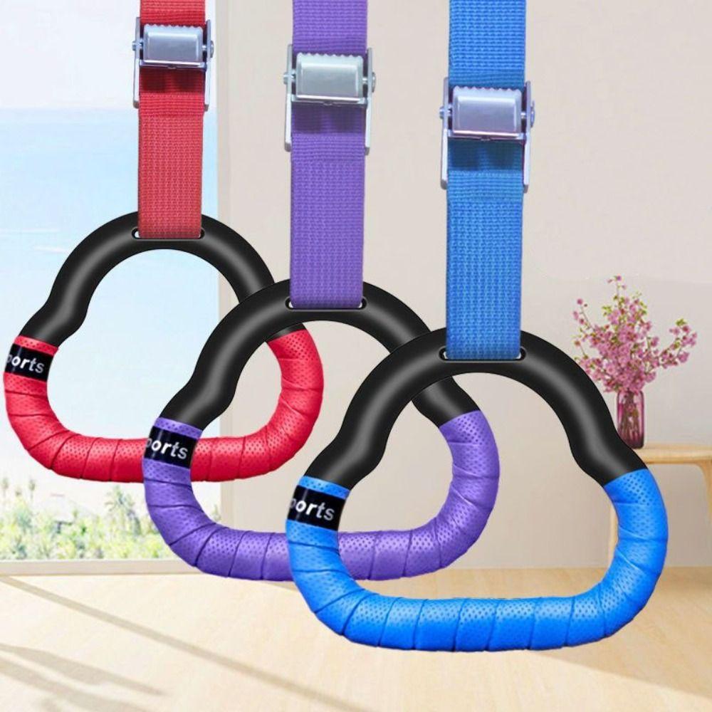 Adjustable Straps Kids Gymnastics Rings Arm Strength Children's Sports Toys  Fitness Equipment