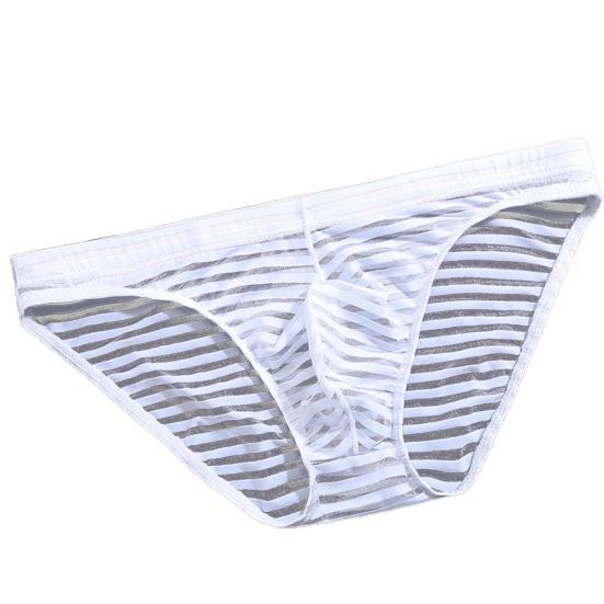 Sous-vêtements Homme Couleur Unie Rayure Sans Couture Maille Slips Homme pour Porter à l'Intérieur