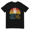 Luogo di nascita Terra Razza Umana Politica Libertà Religione Amore T-shirt