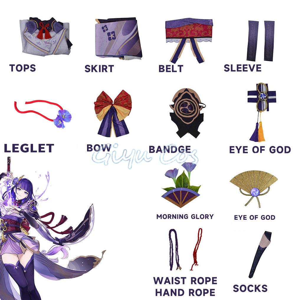 Beelzebul Raiden Shogun Cosplay Costume Genshin Impact Adult Carnival Uniform Anime Halloween Party Masquerade Women Game