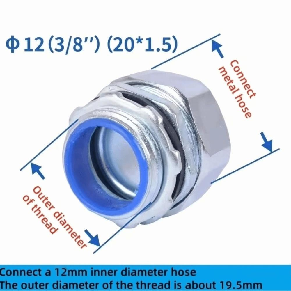 Plastic Coated Threaded Corrugated Pipe Connector Galvanized Wear Resistant Hose Joint Hexagon Head Threaded