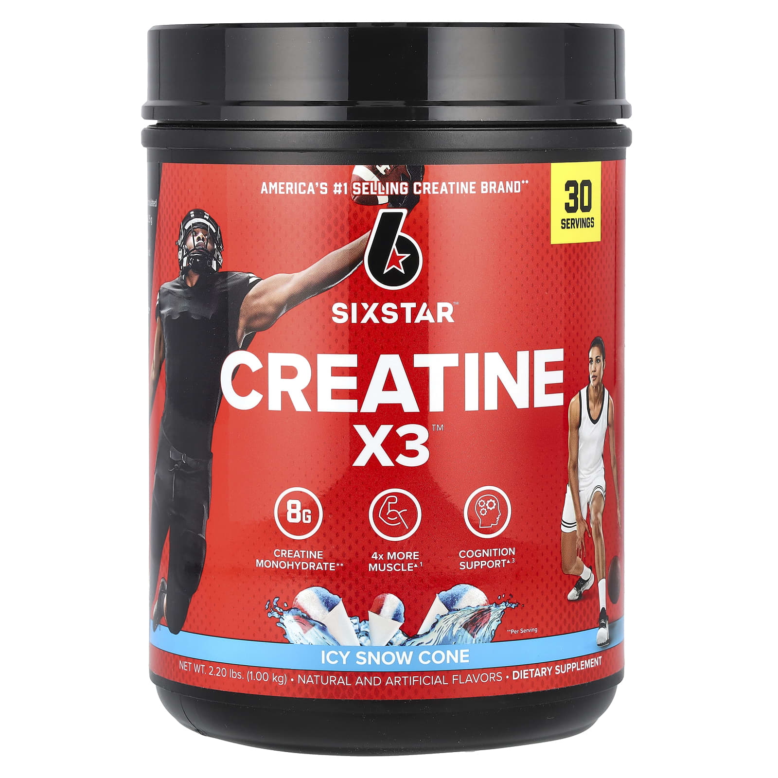 

Creatine X3, Ice Snow Cone, 1.00Kg(2.20Lbs)