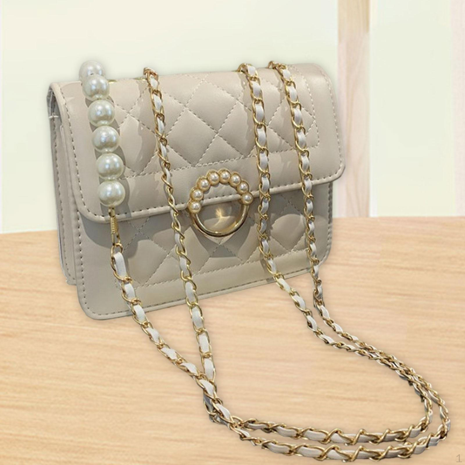 

Женская сумка через плечо Элегантная цепочка Crossbody для поездок на работу и покупок Весна White 19cmx5cmx15cm