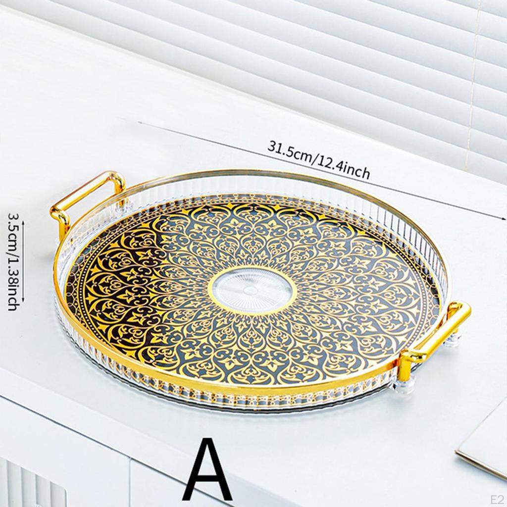 Elegantes rundes Serviertablett für Heimdekoration und Unterhaltung