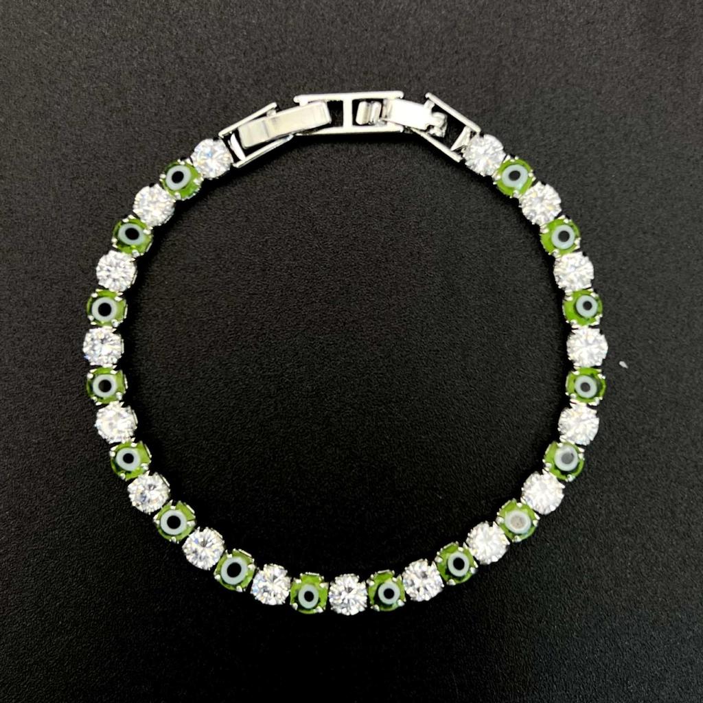 European & American Hip-Hop Style Devil's Eye Zircon Bracelet with Micro-Inlaid Diamonds