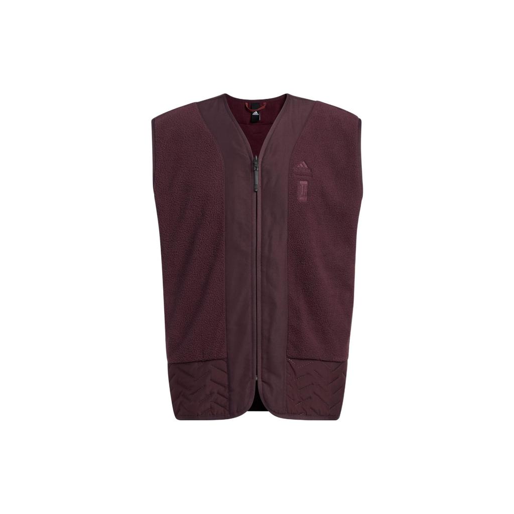 Adidas 2.0 2-in-1 Embroidered Logo Zip-Up Sports Jacket Men Outerwear Dark-Red HR4448