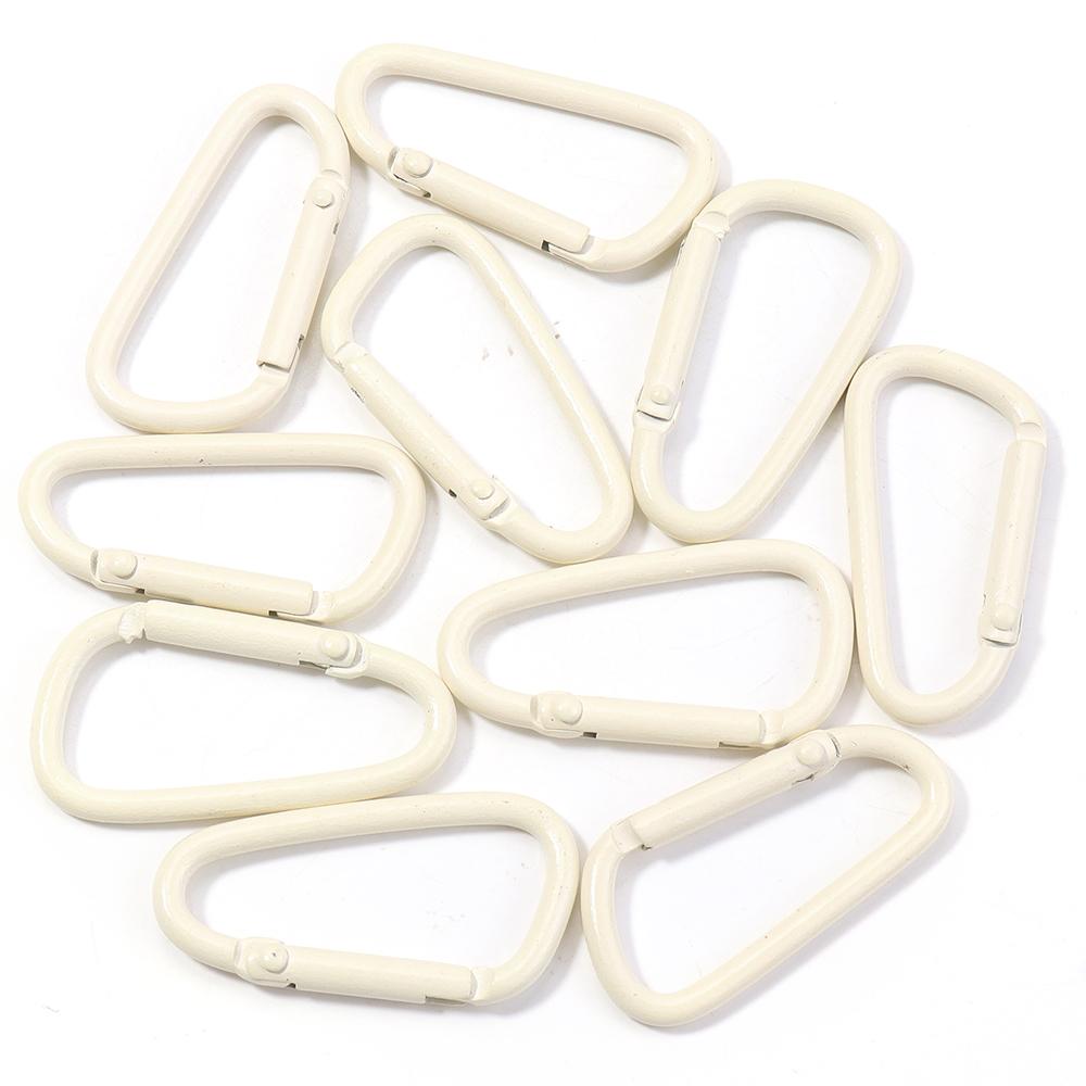 

10pcs/lot Alloy D-shaped Spring Clasps Colored Carabiner Clasp Hook For Keychain Making Snap Clip Hooks DIY Key Ring Accessories бежевый