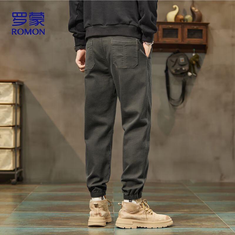 ROMON Men's Loose Fit Thickened Casual Cargo Pants