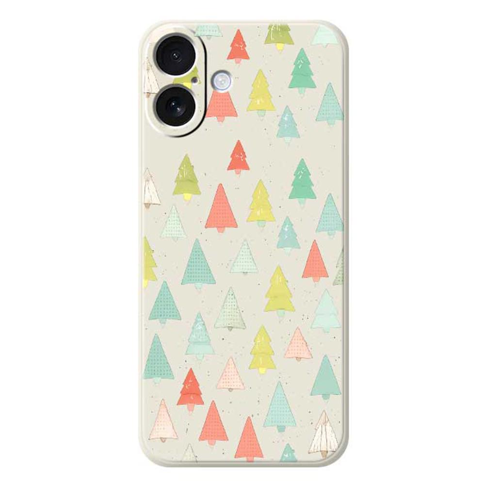 For iPhone 17 Case Colorful Trees Pattern Printing Straight Edge TPU Phone Back Cover