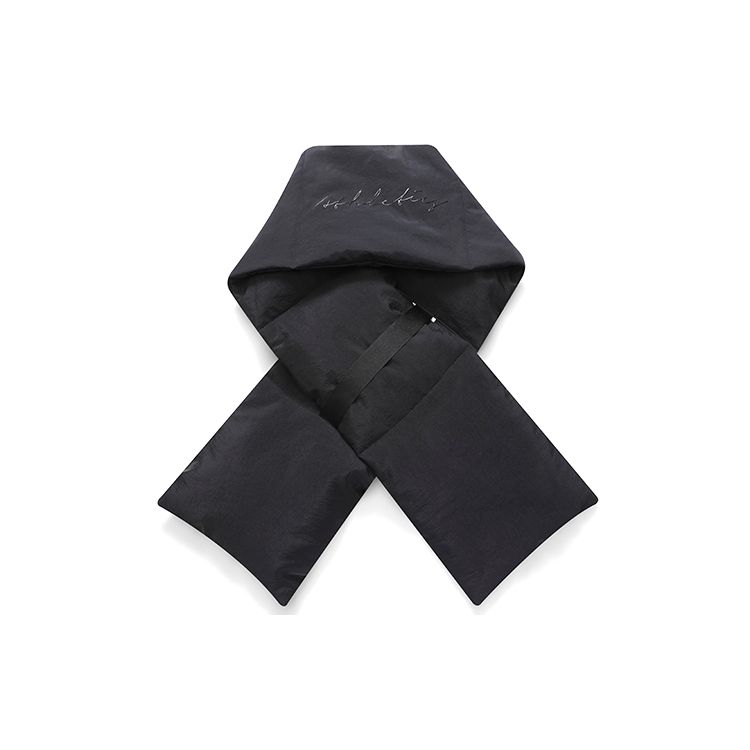 Fila Athletics Warm Removable Scarf Solid Color Down Jacket Women Outerwear Deep-Black A11W141918F-BK