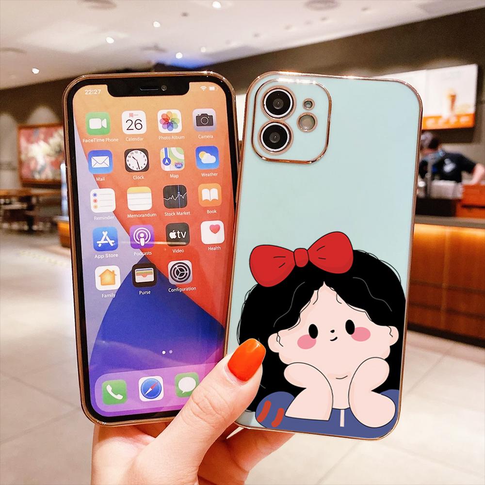 Colorful Printing Patterns Square Edge Pattern Casing Plated Phone Shell Luxury Plating Soft Phone Case for iPhone Motorola Moto OnePlus Samsung