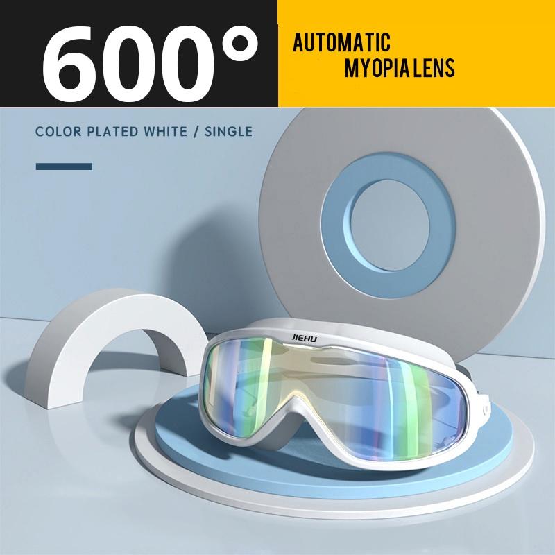 Myopie-Verschreibung -1,5 ~ -8,0 Grad Wasserdichte Anti-Beschlag-Silikon-Schwimmbrille mit Ohrstöpseln