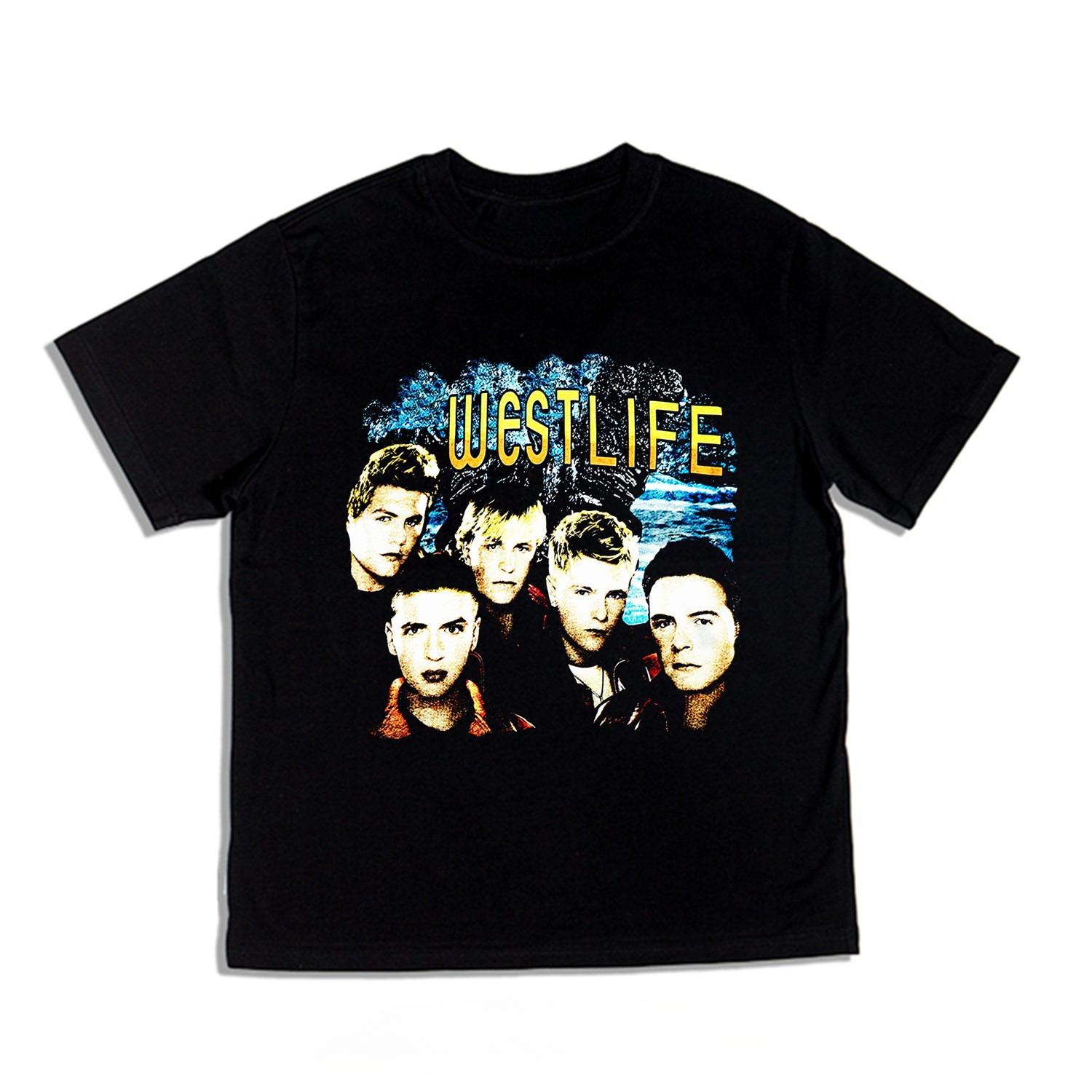 

Digital Directprinted Rockthemed Westlife Band Print Shortsleeved Tshirt Made of Pure Cotton Loose Fit S