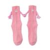 Magnetic Holding Hands Socks Fun Crew Socks with 3D Eyes Stretchy Interacting Socks for Women Men Teens Couples Friends Gifts