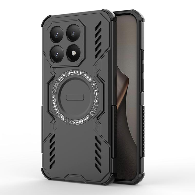 KEYSION Hollow Heat Dissipation Case for Xiaomi 15T Pro 5G Silicone+PC Magnetic Cooling Shockproof Phone Cover for Xiaomi 15T