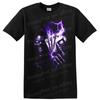 Skull Playing Cards Lightning Gothic Horror T Shirt Purple Graphic Artwork Tee