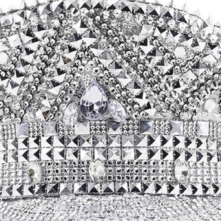 Gleaming Headwear Hat Sparkly Captain Hat Crystal Sailor Hat for Music Festivals