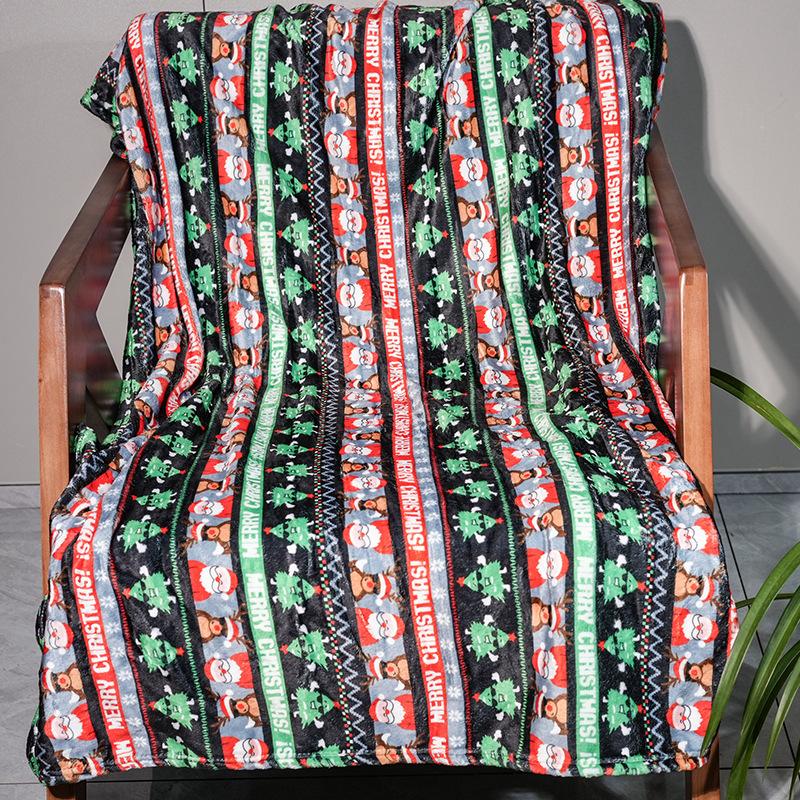 Christmas Blanket Reindeer Snowflake Flannel Print Throw Sofa Decorative Cover Blanket Nap Blanket