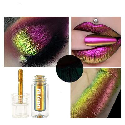 Chameleon 6 Color Temperature Changing Liquid Lipstick Eye Shadow Liquid Bead Luminous Diamond Shiny High Gloss Eye Shadow