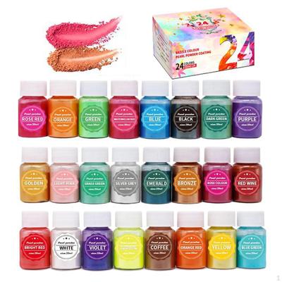 24-teiliges Perlglanz-Glimmerpulverpigment, natürliches Mineral für Epoxidharz