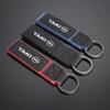 Suede Leather Keychain 360 Degree Rotating Horseshoe Buckle Rings For Opel Astra G H J K F Corsa D Zafira B Insignia Mokka Regal