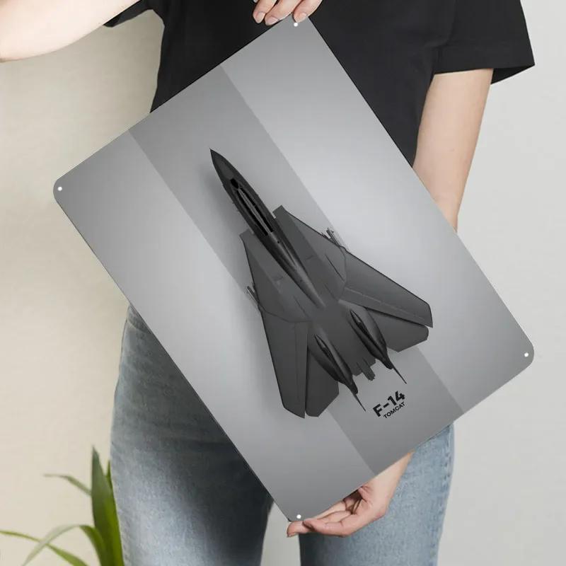 

Grumman F14 Tomcat Tinplate Sign Airplane Poster Coffee Bar Accessories Custom Metal Signs for Wall Art Decoration Art of Murals 7.9x11.8In(20x30cm)