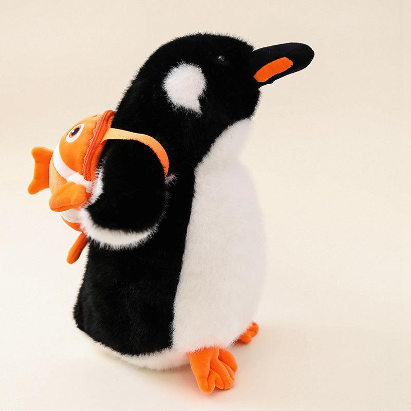 

Bobova Penguin Simulation Plush Toy - Cute Running Zoo Souvenir Backpack 33cm (0.5kg)
