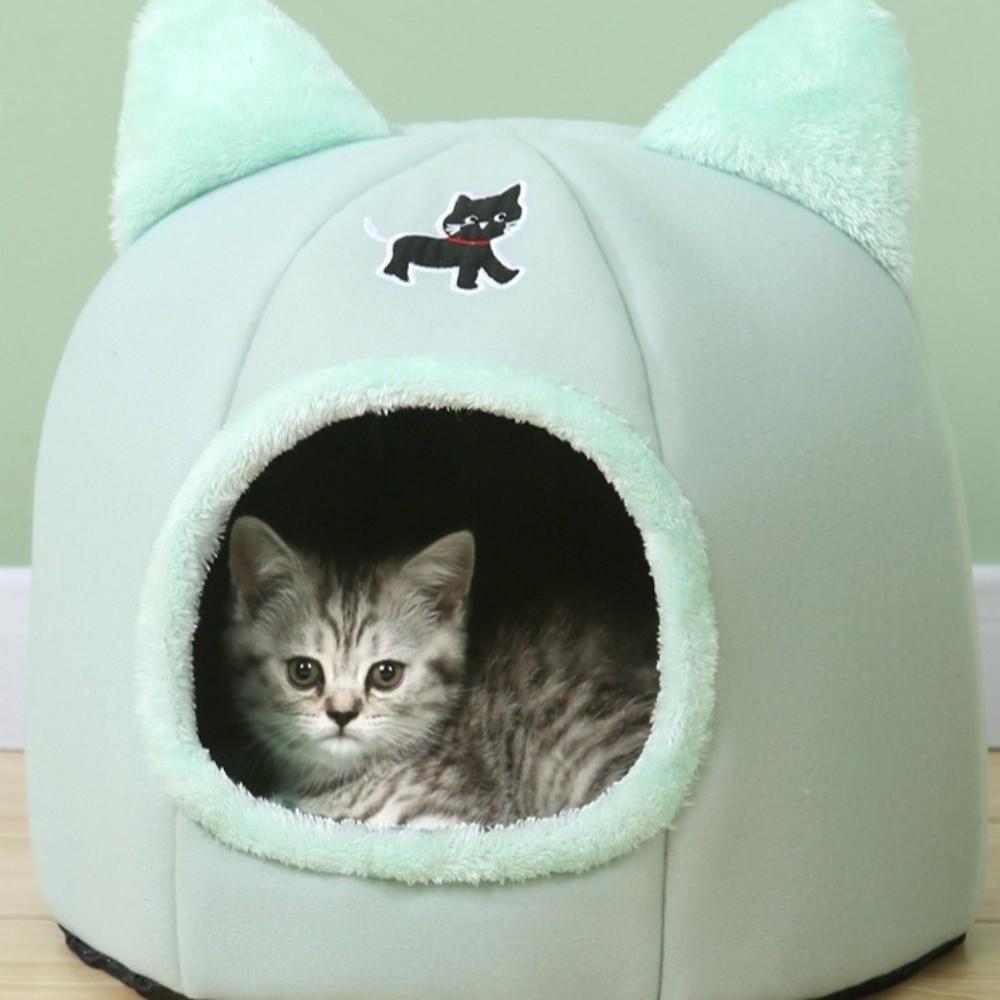 Dog Pumpkin House Semi-Closed Winter Cat Nest Cartoon Cozy Pet Sleeping Basket Warm Anti-Slip Windproof Cat Cave Home Decor