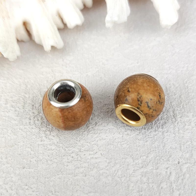 Green Aventurine Large Hole Crystal Beads for DIY Jewelry and Eye Pin Pendant Creations