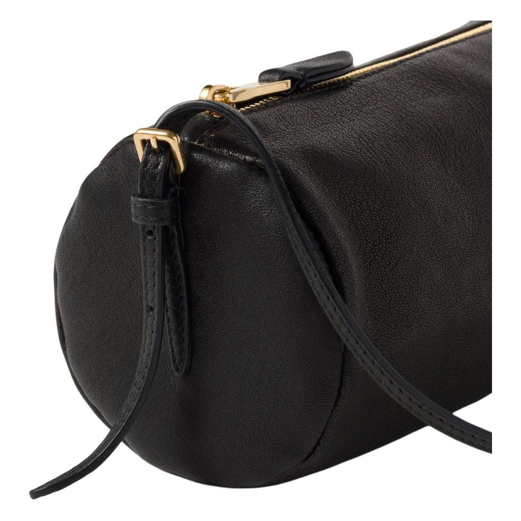 MIU MIU Geprägtes Buchstabenlogo Reißverschluss Napa-Leder Schulter-Crossbody-Tasche Damen Taschen Schwarz 5NE851_EFX_F0002
