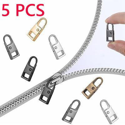 5 stuks Rits Pull Vervanging Rits Reparatieset Rits Slider Pull Tab Metalen Rits Fixer Hoofd voor Bagage Rugzak Jas Koffer jas