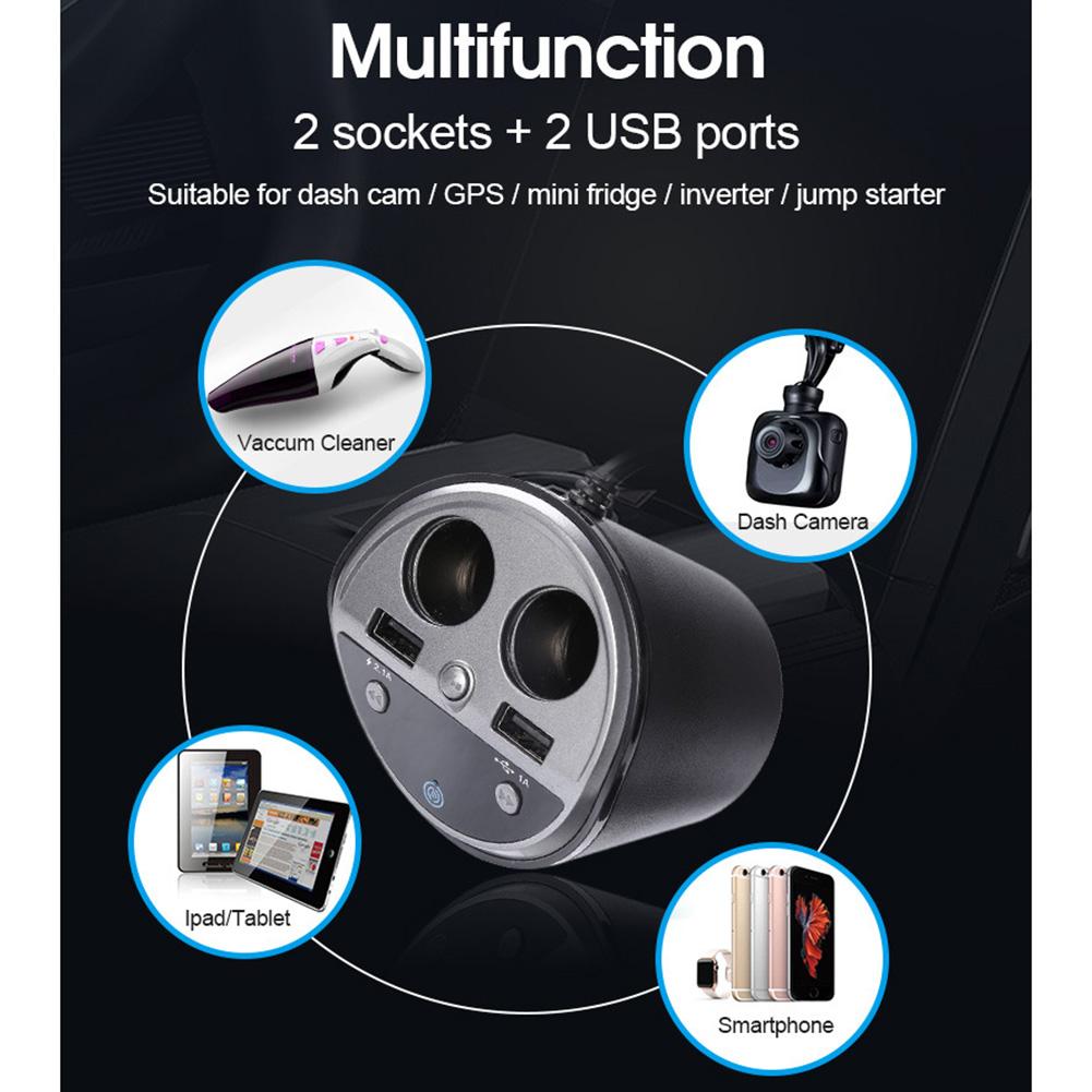 Cup Shaped Dual USB Car Charger Bluetooth Hands-free Phone Car Bluetooth MP3 Player