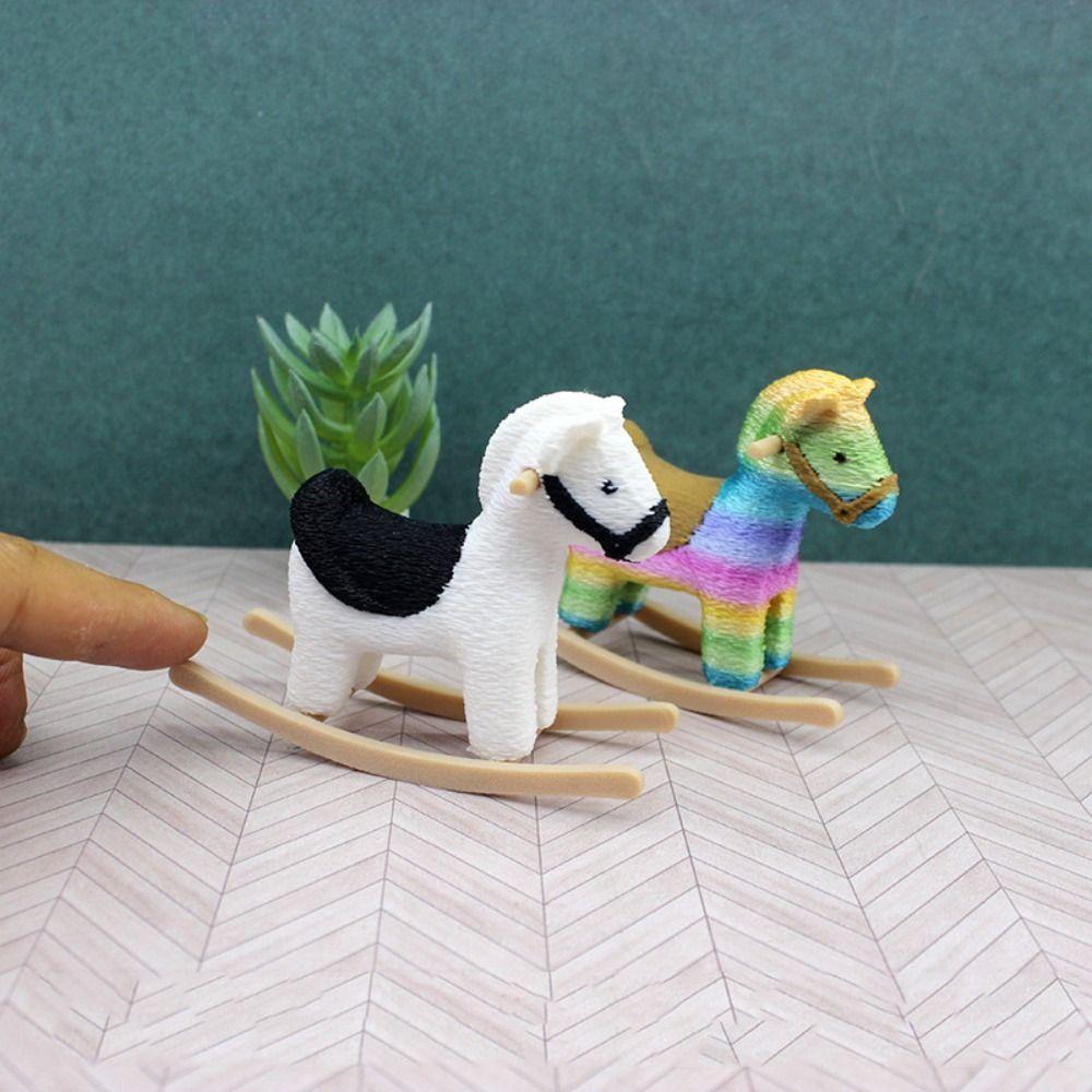 

Мини-кукольный домик Мини-троянский конь Реалистичное кресло-качалка Подарок для кукольного дома Мебель