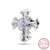 100% Copper Metal Charm Bead Components Bead Components Bible Zircon Cross Jesus Both Hands Pray Compatible With Authentic Original Bracelets High