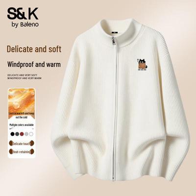 Baleno Men's Stand Collar Knit Cardigan Sweater