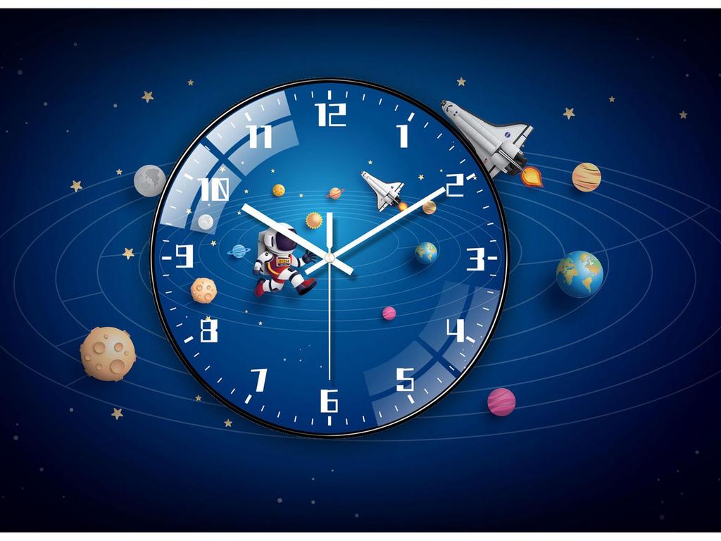 Creative Astronaut Children's Silent Wall Clock: Ideal for Bedrooms & Living Rooms
