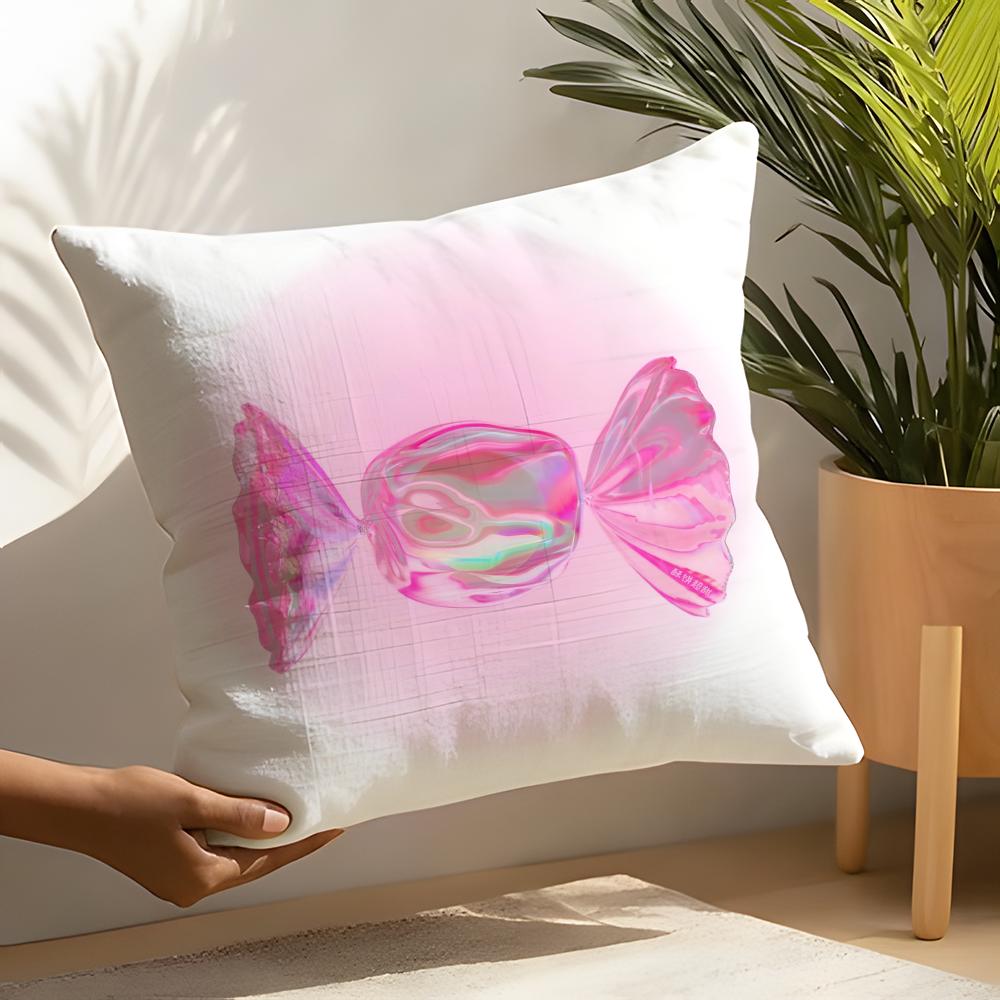 

Sweet pink candy Pillow Case Home Living Room Decoration Linen Pillow Cases Cushion Cover 30X30cm