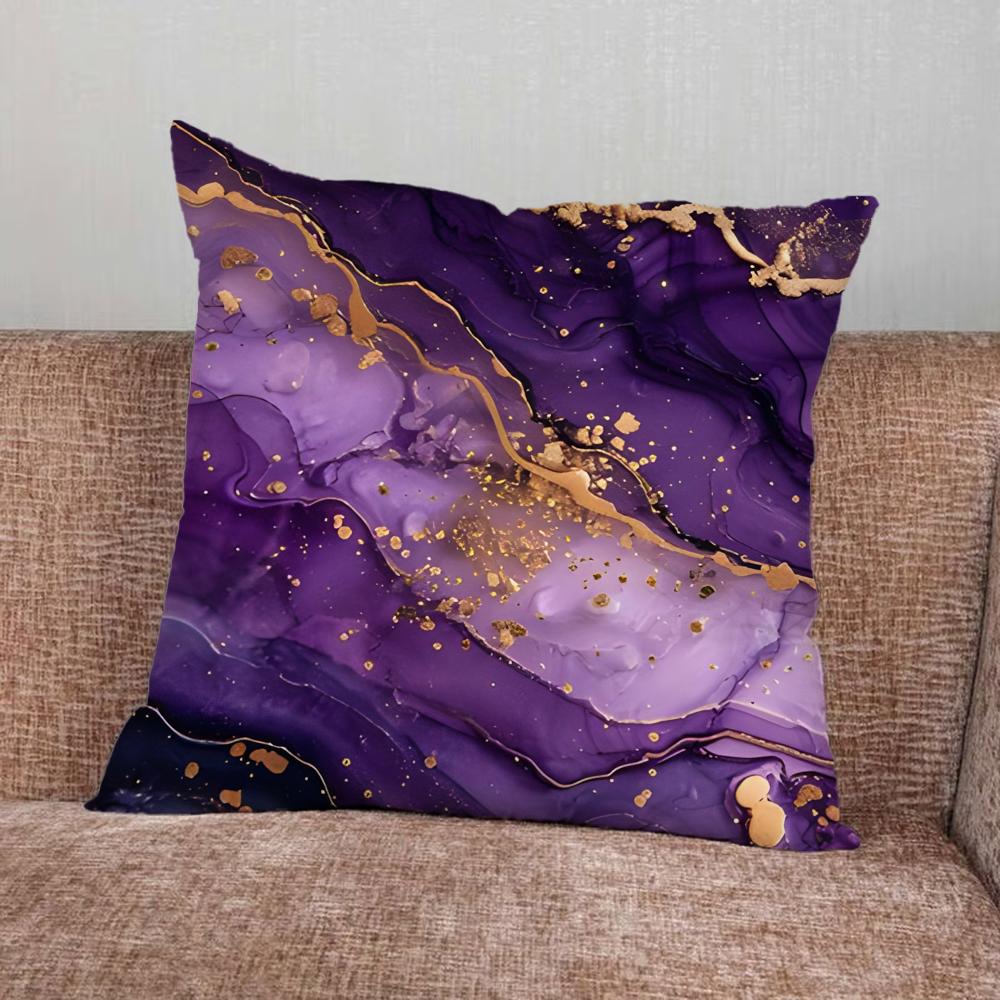 

Marble Art Fashion Pattern Pillow Case For Home Bedroom Car Office Decoration Living Room Sofa Cushion Cover Suitable 18x18Inch