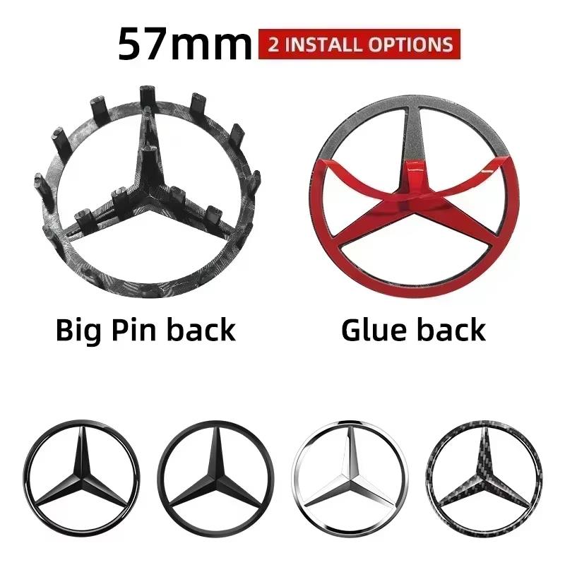 1pcs 52mm 57mm Car Steering Wheel Badge Emblem Sticker For Mercedes Benz W204 W205 W213 W177 GLA GLC CLA A Class Car Ornaments OQ1