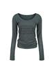 Maegolenseoul Adore Me Loose Fit Long Sleeve Melange Charcoal