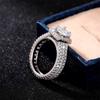 Fashion Zircon Engagement Ring Women'S, Square Round Diamond Zircon Ring