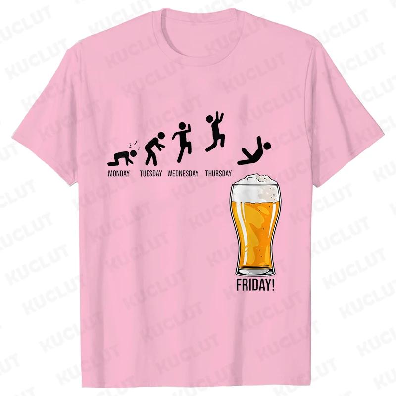 

Friday Drinking Day Unisex T-Shirt Wine Drinking Lover Y2k Tops Short Sleeve Tees Girls Weekend Party Aesthetic Female Clothing S