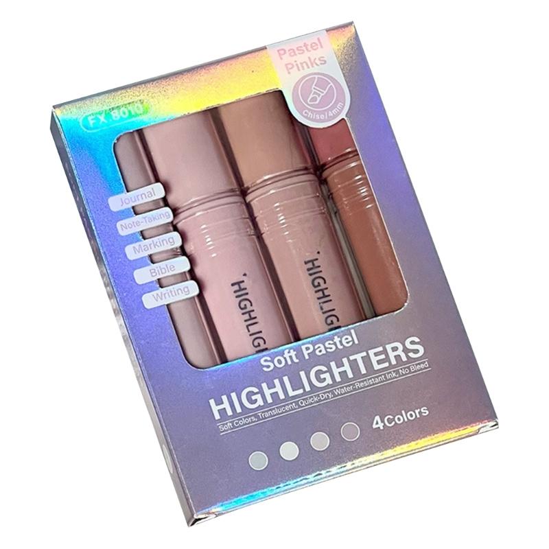 Soft Pastels Highlighter Markers, Chisels Tip Quick Dry Ink for Study Note Journaling and Clean Paper Page Marking