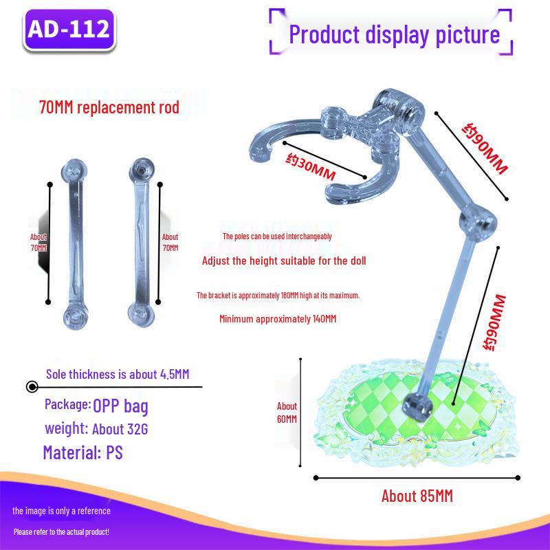 Adjustable BJD Stand for 12/8/6-Point Dolls - Stable, No Wobbling