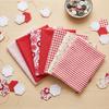 7Pcs Red floral pattern Patchwork Fabric 7 pieces per set Pre-cut Cloth  Fabric art production